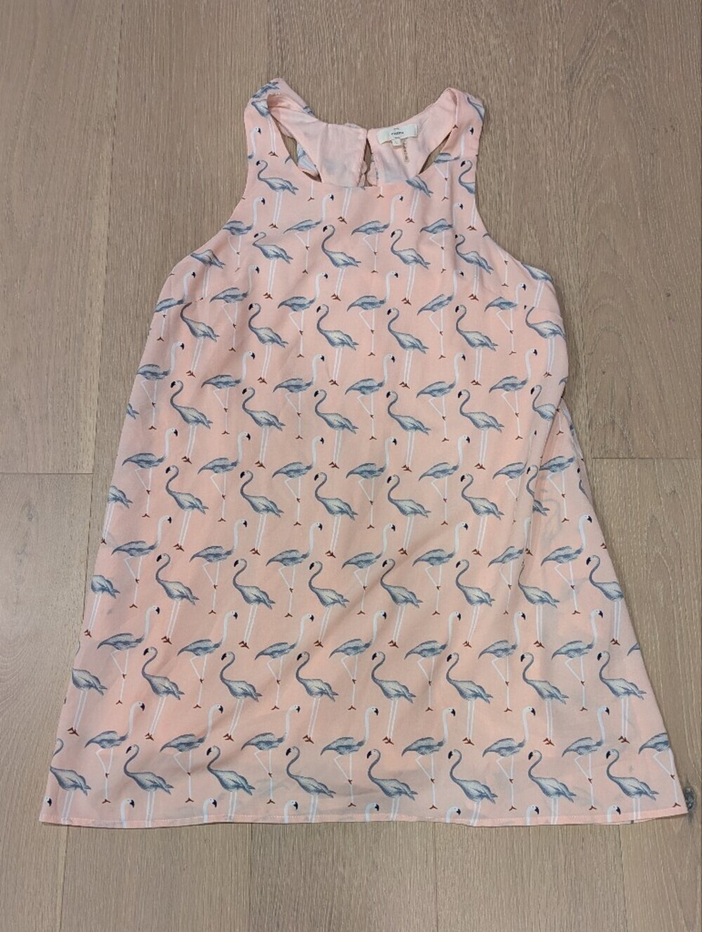 entro Peach A-Line  Flamingo Print Mini Dress